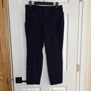 Old Navy Women's Black and Blue Checkered Straight Leg Pants